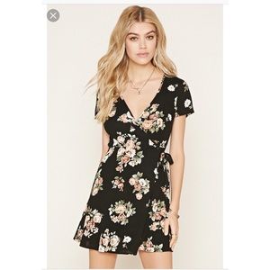 Forever 21 floral wrap dress